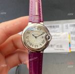 TW Swiss Made Ballon Bleu Cartier 28 Quartz Watch Purple Strap